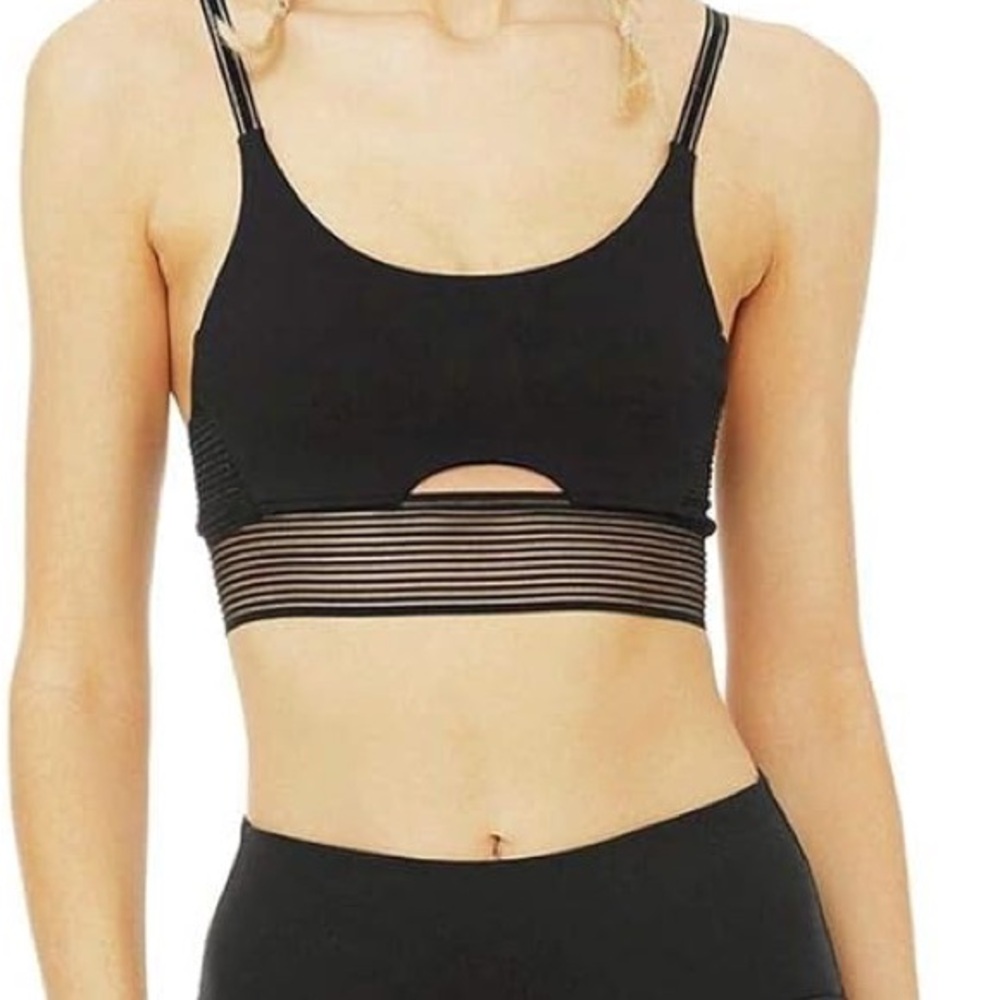 ALO Yoga Black Seamless Ribbed Bra
